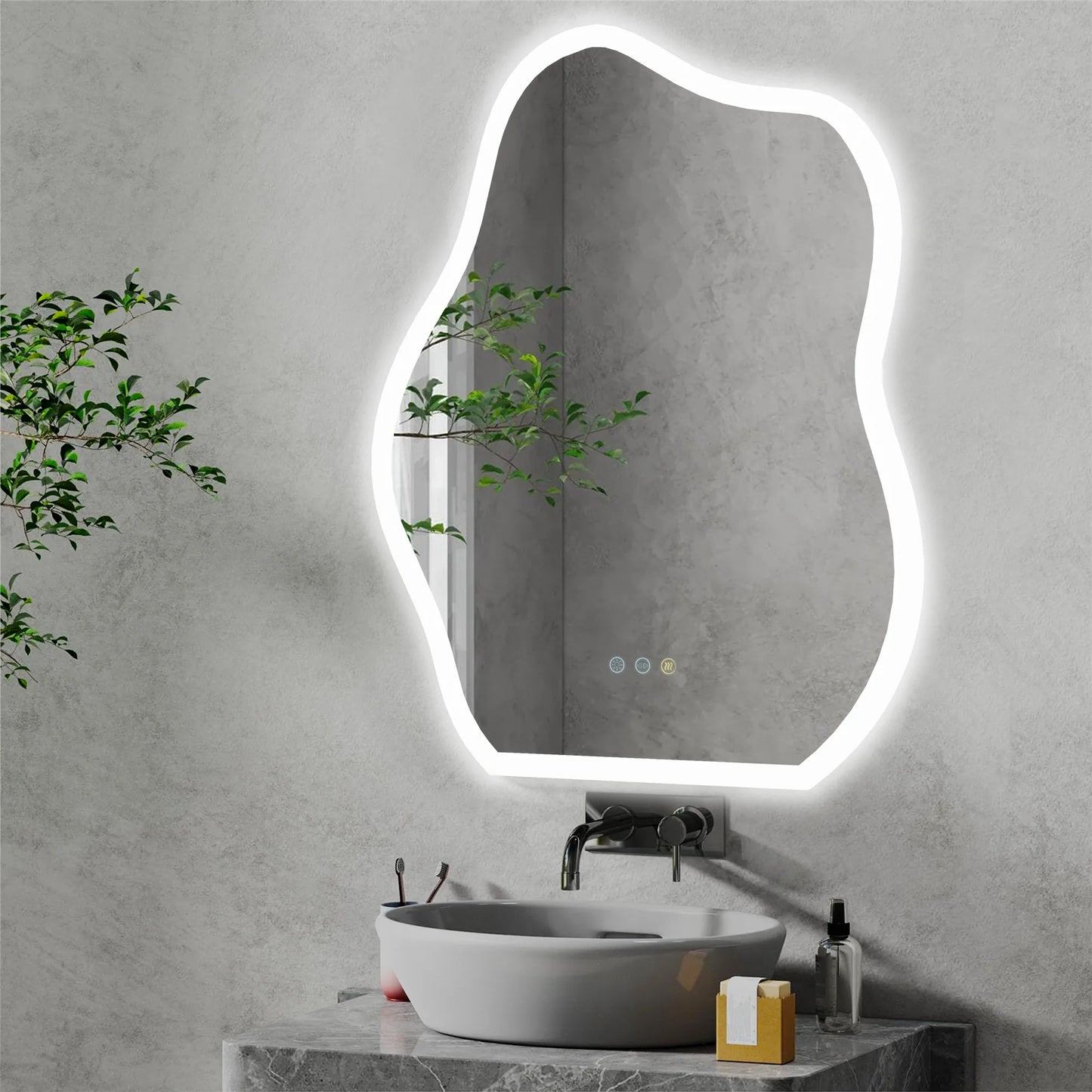 Cloud Shaped LED Mirror Dimmable 3000K CRI90 6000K Anti Fog