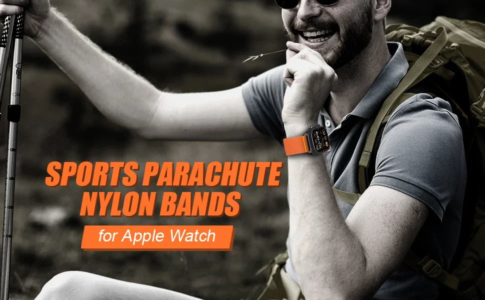 Parachute Nylon Apple Watch Band .Rugged Adjustable Strap Compatible with 40mm–49mm Models