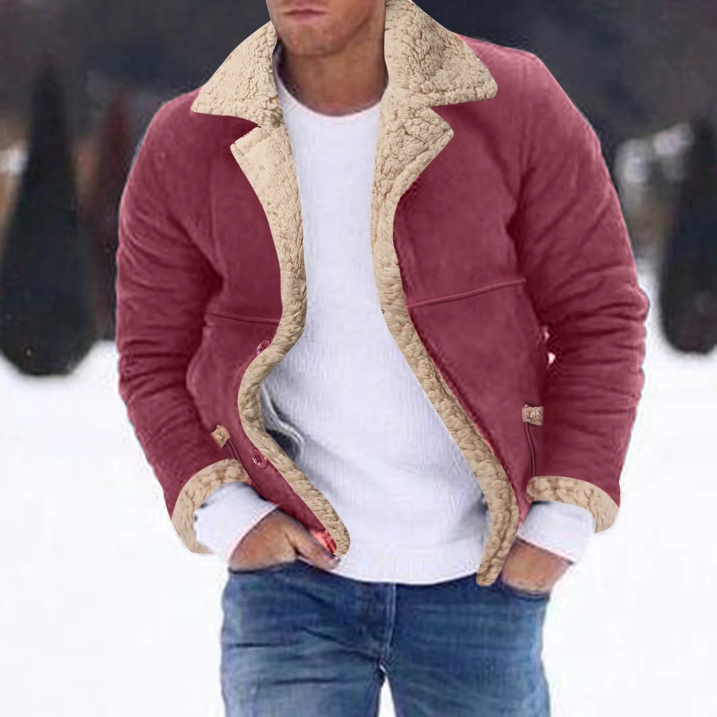 Men’s Plus Size Winter Faux Leather Jacket Warm Sherpa Lined Casual Coat