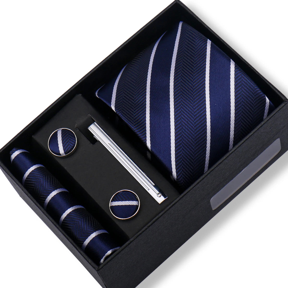 Tie Men With Box Top Quality Business Ties Hanky Cufflink Set Clips Green Necktie Corbatas For Men Wedding In Gift Box Gravatas