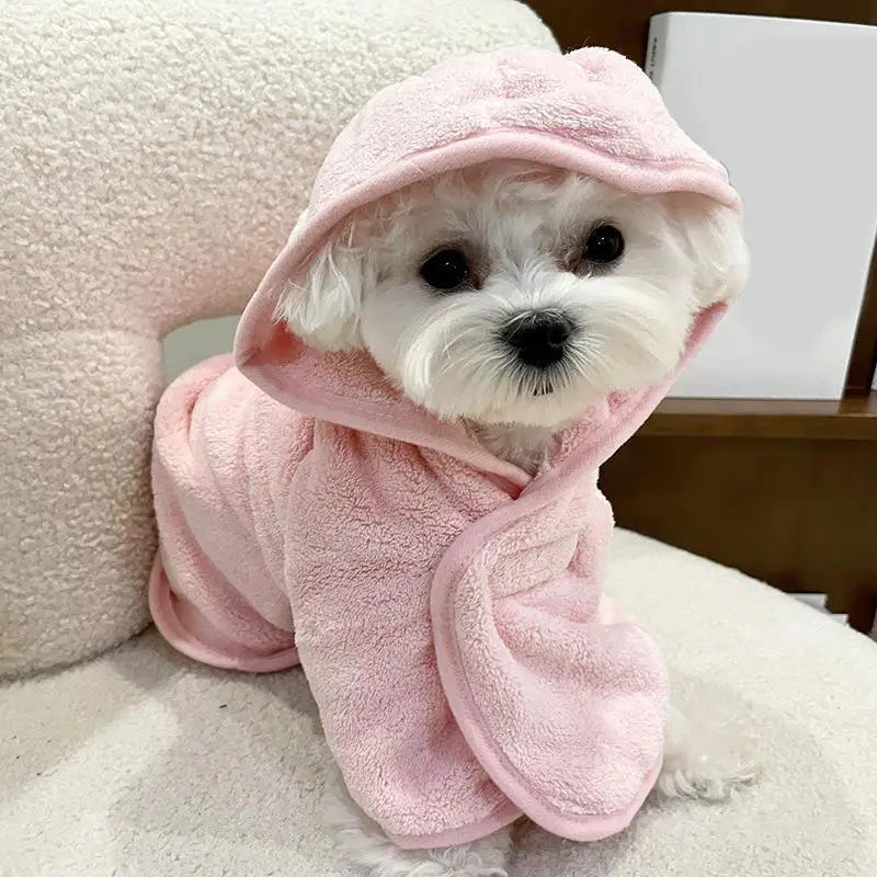 Pet Dog Towels Bathrobes With Cap Soft Drying Bath Pet For Cat Hoodies Puppy Super Absorbent Bathrobes Cleaning Necessary Supply