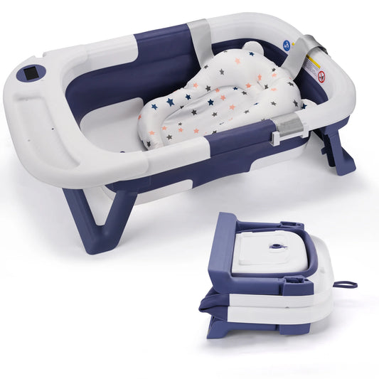 Baby Bath Tub With Cushion And Thermometer Newborn Toddler