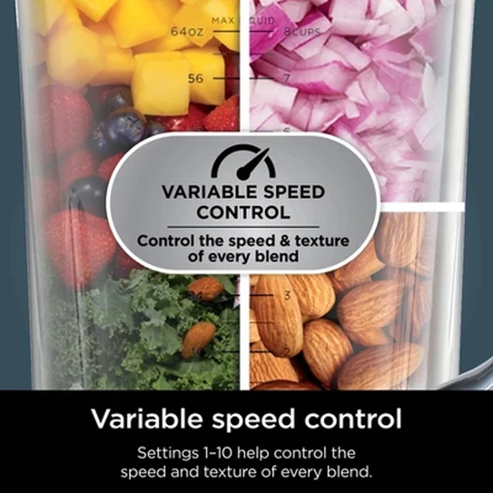 Power Blender Pro 1800W Single Serve BlendSense Technology Smoothies Shakes Food Processing 72oz Pitcher 24oz Cups Dishwasher