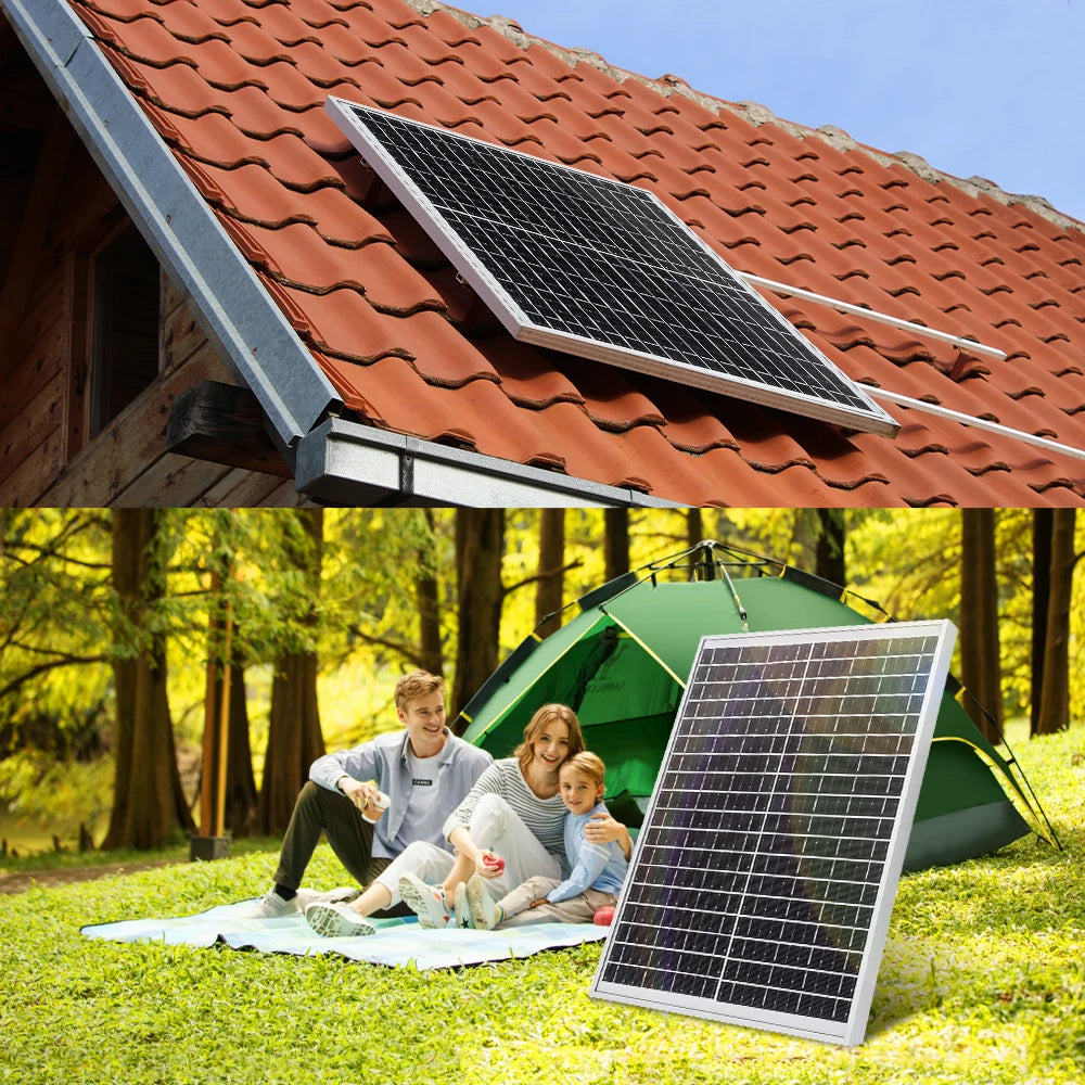 300W Flexible Solar Panel with Durable Aluminum Frame Monocrystalline Silicon Waterproof Solar Panel For Home Farm Boat Camping