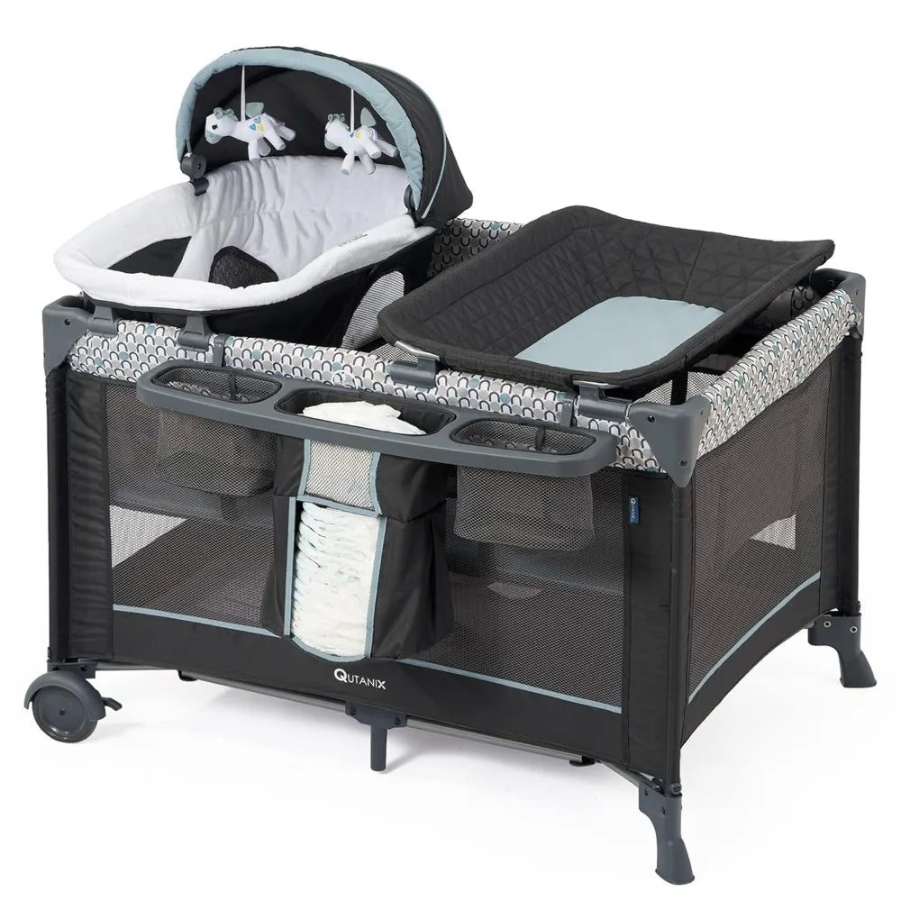 5 In 1 Pack And Play Foldable Baby Crib Napper Canopy