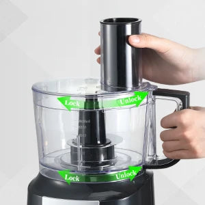 10-Cup (2.36L) 5-in-1 Electric Food Processor Powerful 600W Motor BPA-Free Easy Clean – Ideal for Smoothies, Dough, Baby Food