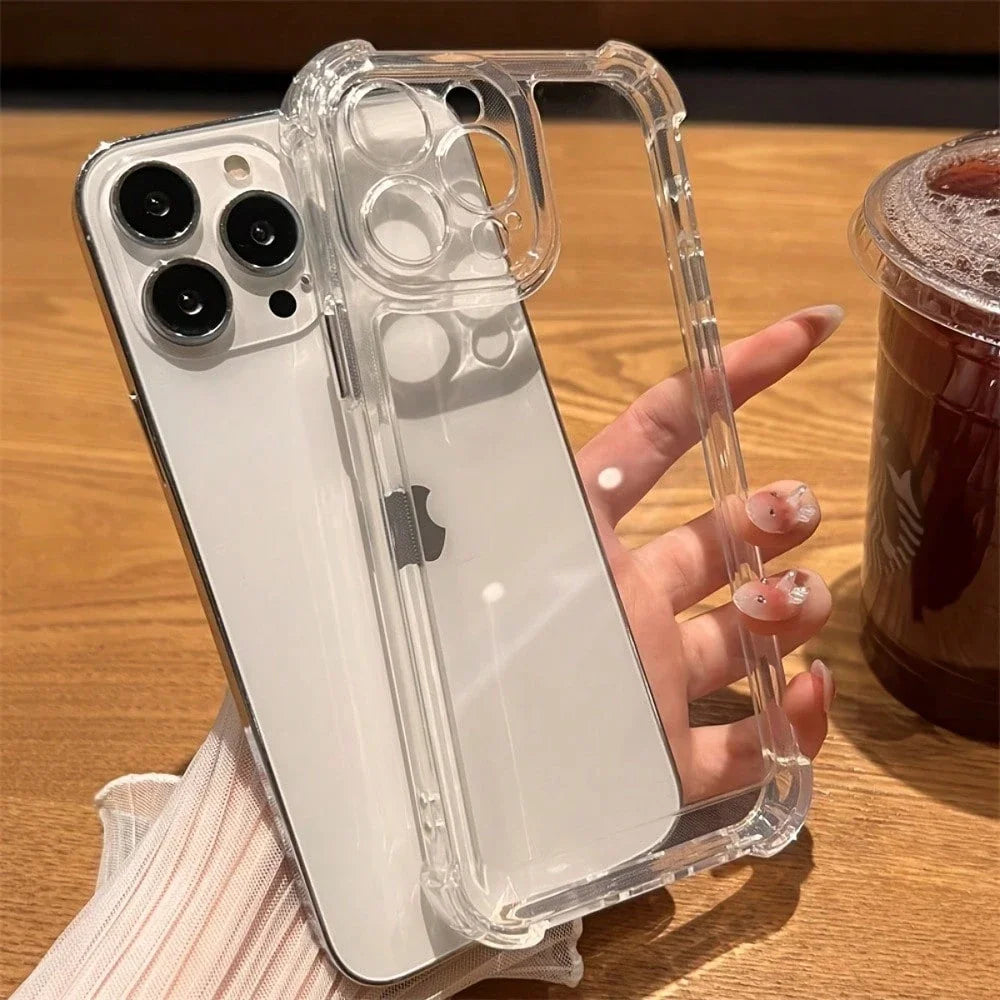 Soft Transparent TPU Protective Phone Case.Shockproof Clear Cover
