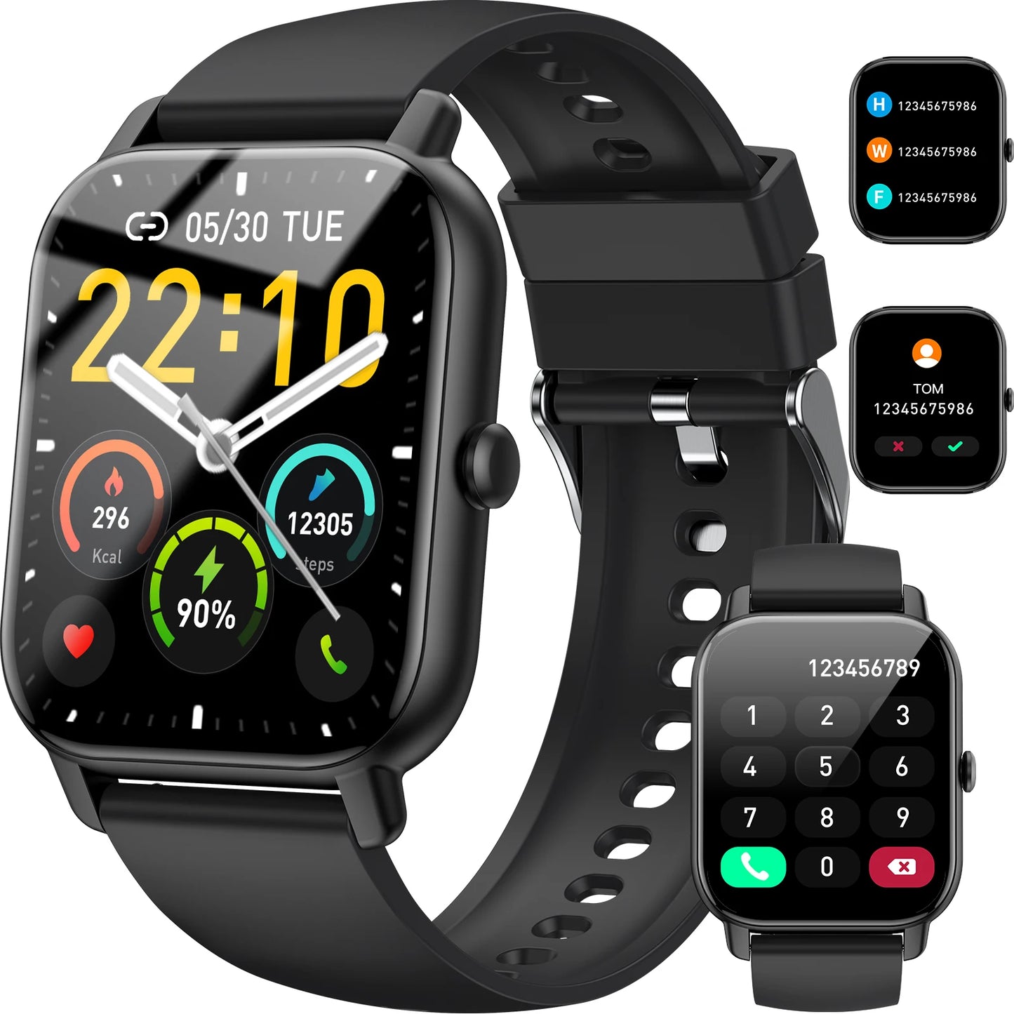 Premium Bluetooth Smart Watch with Fitness Tracker, Calls & Health Monitoring