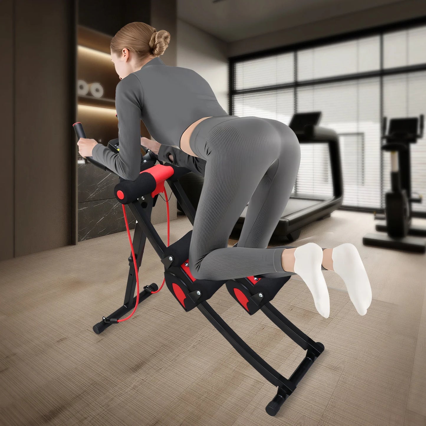 Foldable Abdominal Trainer Machine . Adjustable Core Workout Equipment with 440 lb Capacity