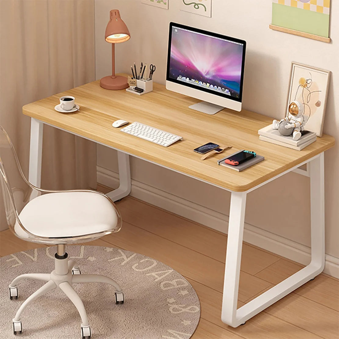 Computer Desk Modern Simple Style Desk for Home Office, White Small Writing Table Study Corner Work Desk for Bedroom