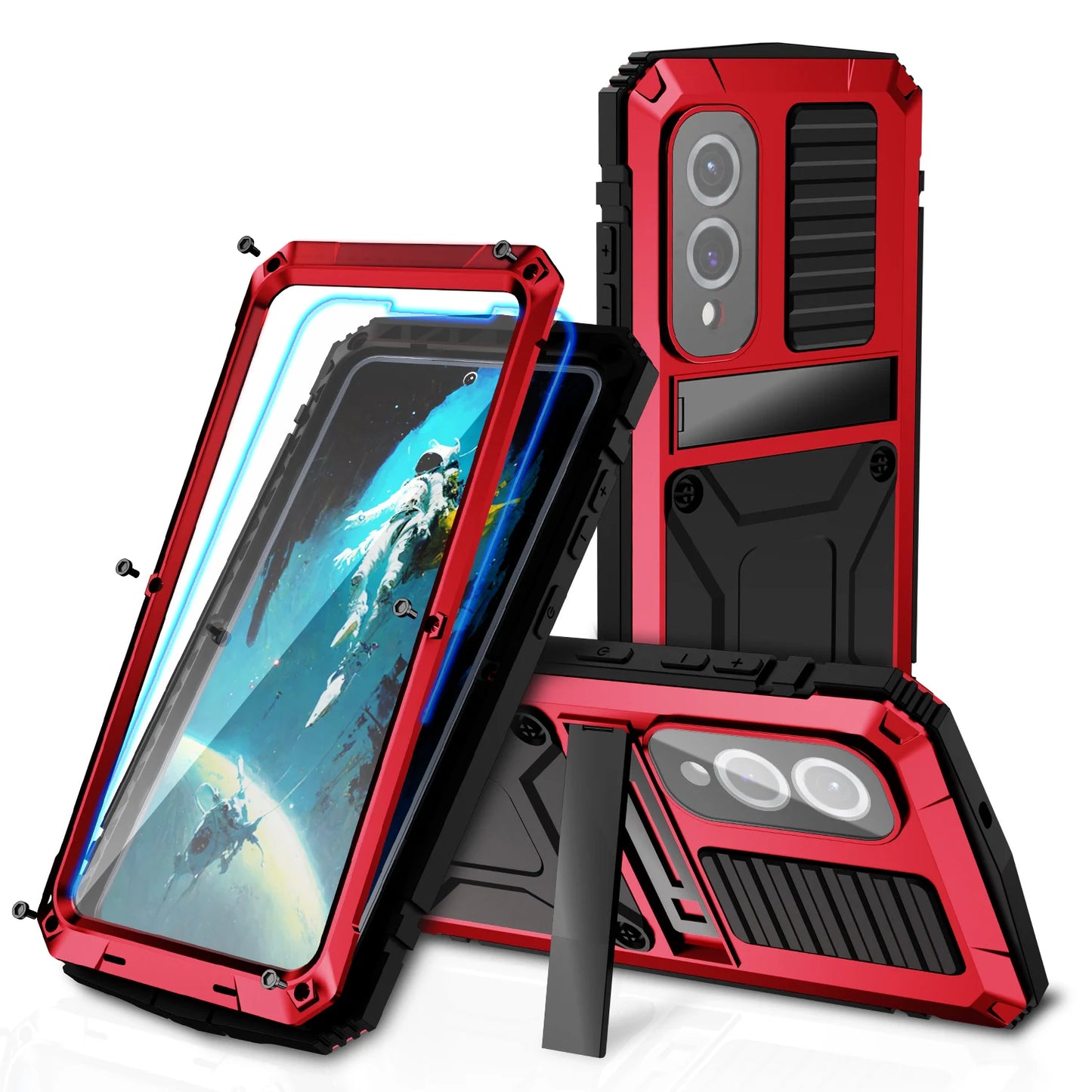 Rugged Shockproof Case for Samsung S25 Edge S24 Plus S23 Plus S25 Ultra Aluminum Metal Protective Cover
