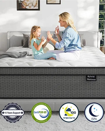 Queen Mattress 10 Inch Medium Plush Hybrid Queen Size Mattresses Individual Pocket Coil for Motion Isolation Pressure Relief Cer