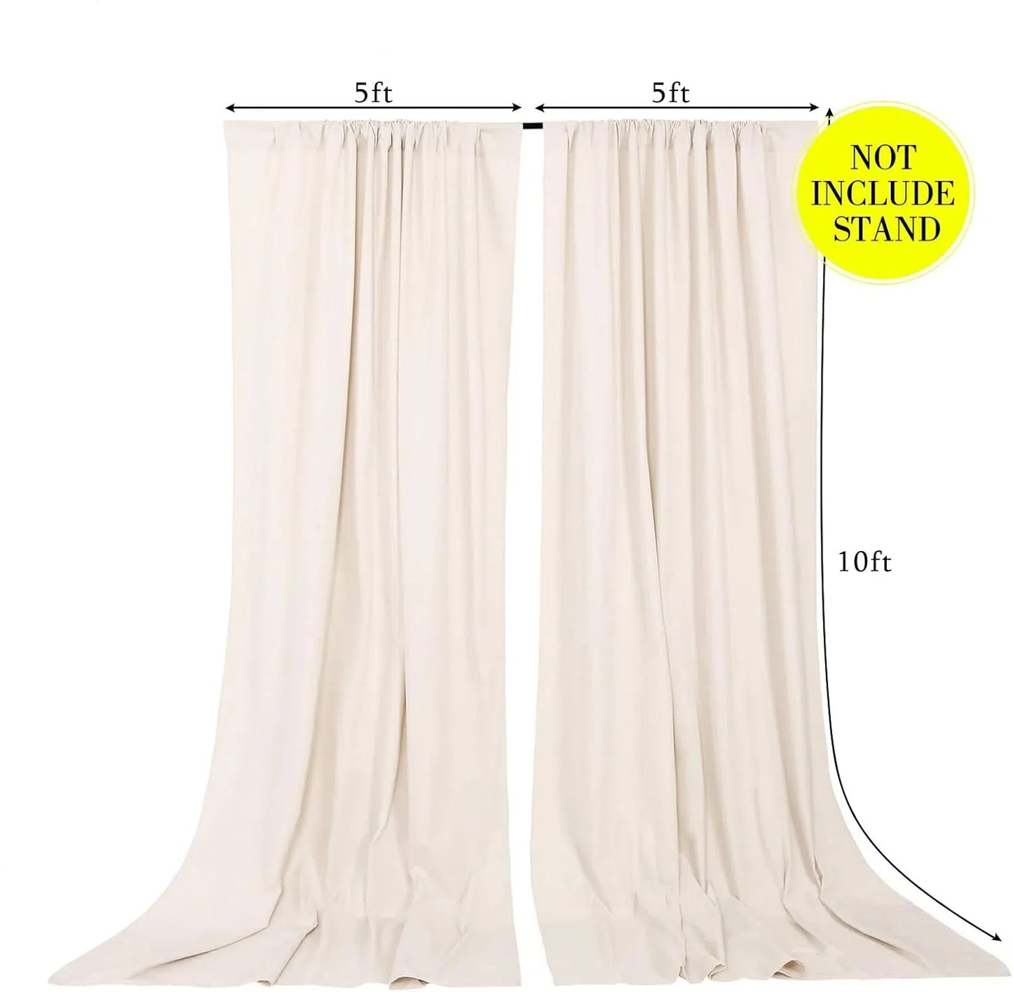 (8-10 Panels) 5ft x 10ft Ivory Backdrop Curtains for Wedding Birthday Baby Shower Photography Backdrop Fabric Curtains Drapes Ho