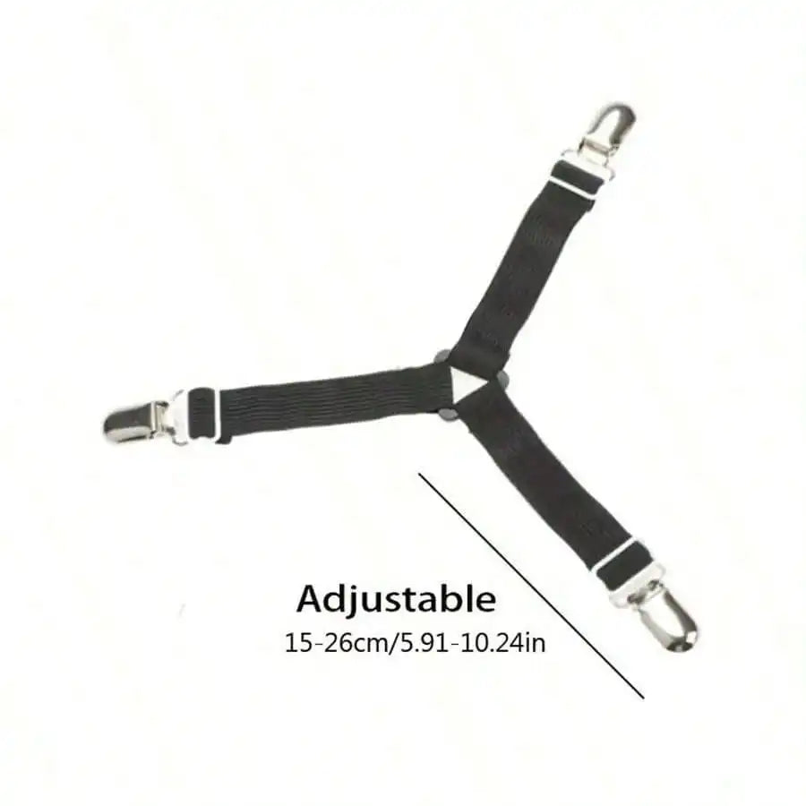 4-Piece Adjustable Bed Sheet Fastener Set .Triangle Mattress Sheet Clips