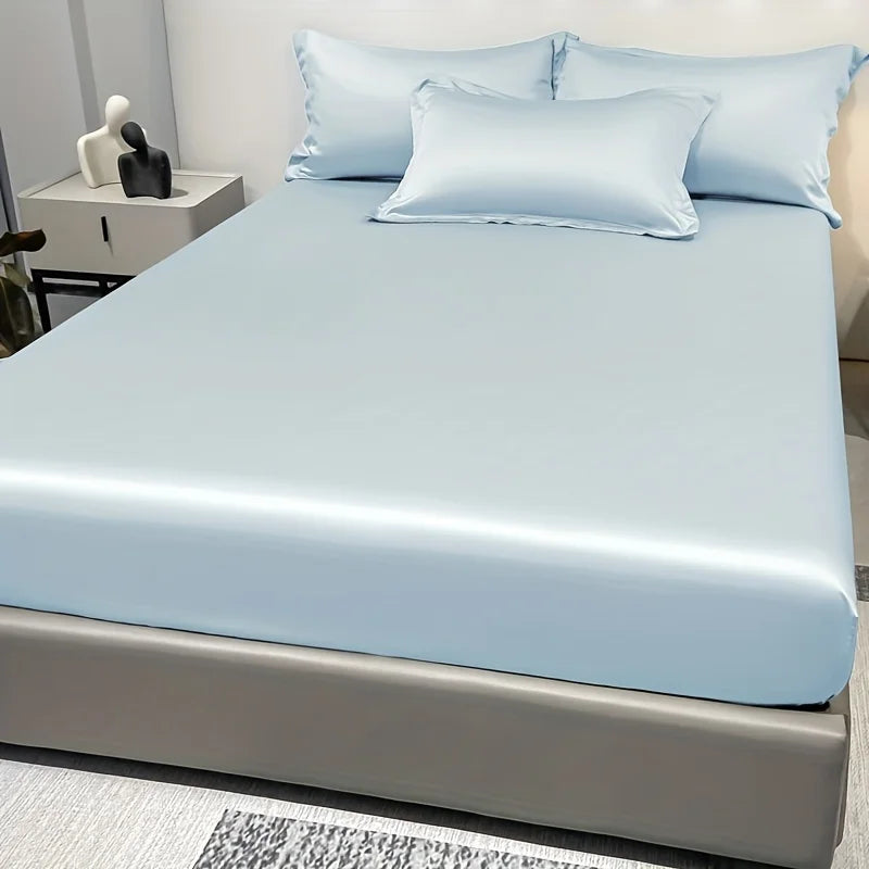 Luxury Satin Fitted Sheet .Silky Soft Deep Pocket Bedding