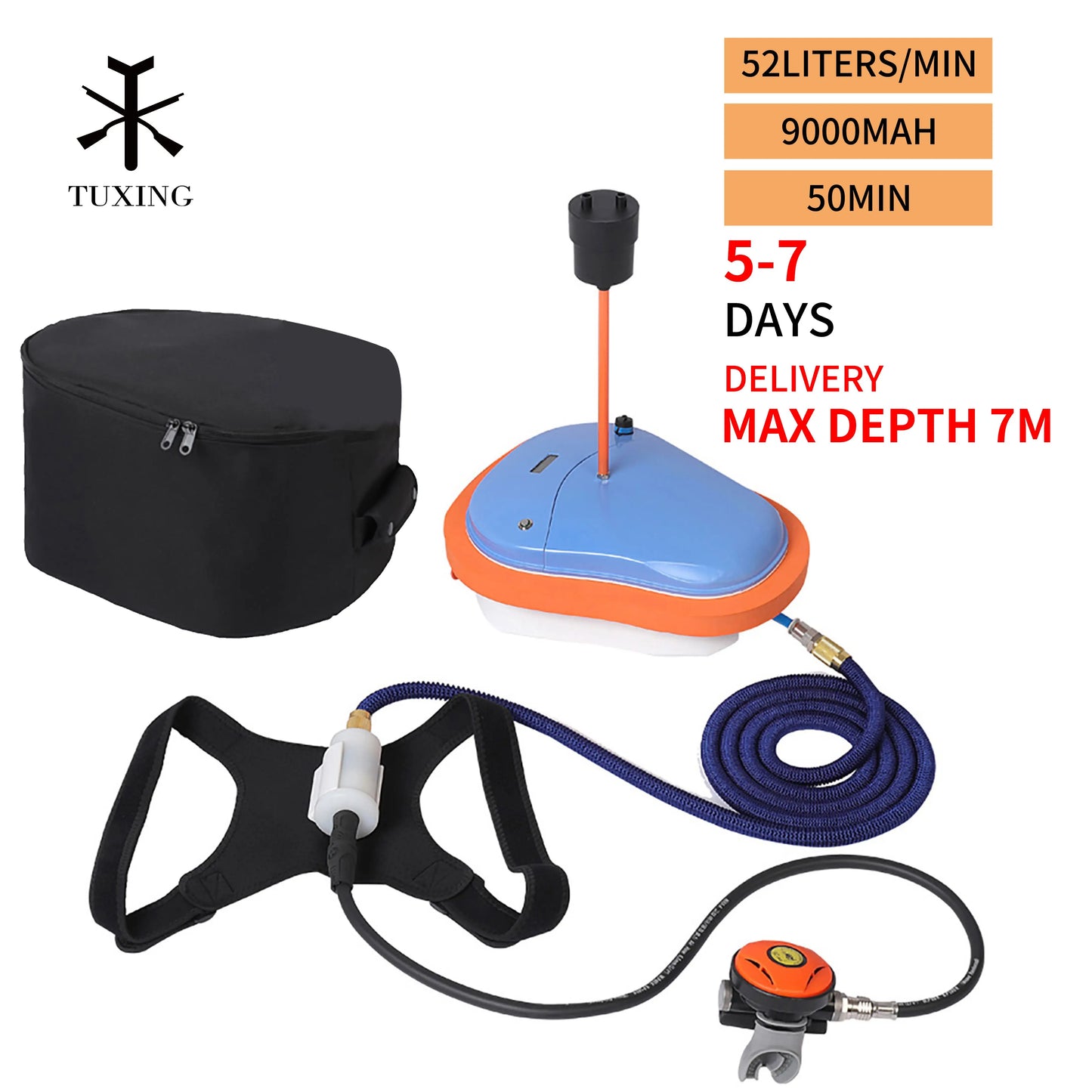 Tuxing Scuba Ventilator Snorkel Rechargeable Fifty Minutes