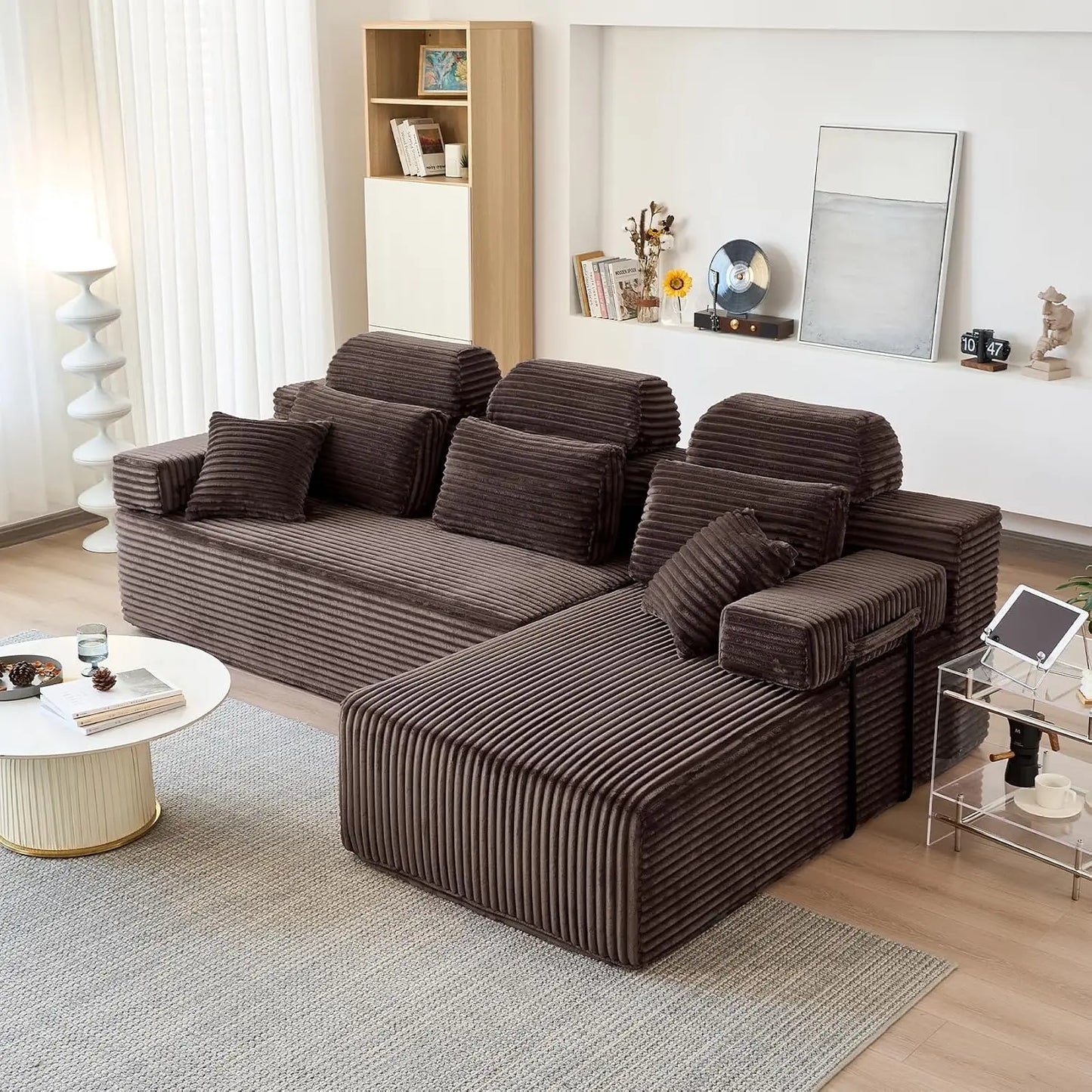 78.8-Inch Convertible Futon Sofa Bed with High Back