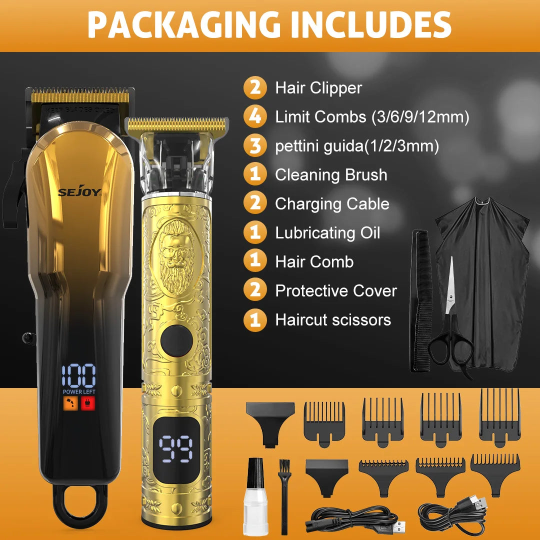 Rechargeable Hair Clippers Kit for Men,Professional Clippers and Trimmers Set,Cordless Hair Beard Trimmer, Barber Clippers,Gift