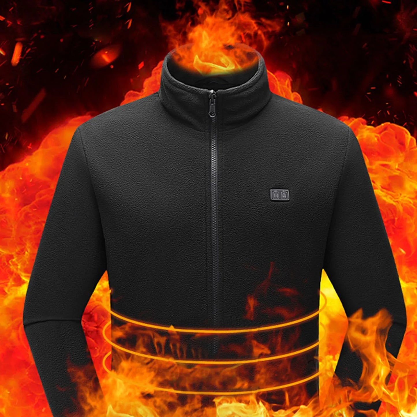 Men’s Heated Winter Jacket USB Thermal Hooded Outdoor Coat