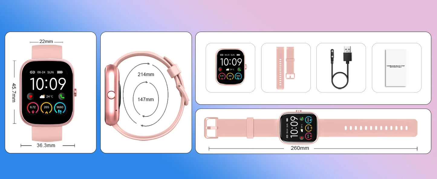 IP68 Waterproof Smart Watch with Bluetooth Calling & Fitness Tracking