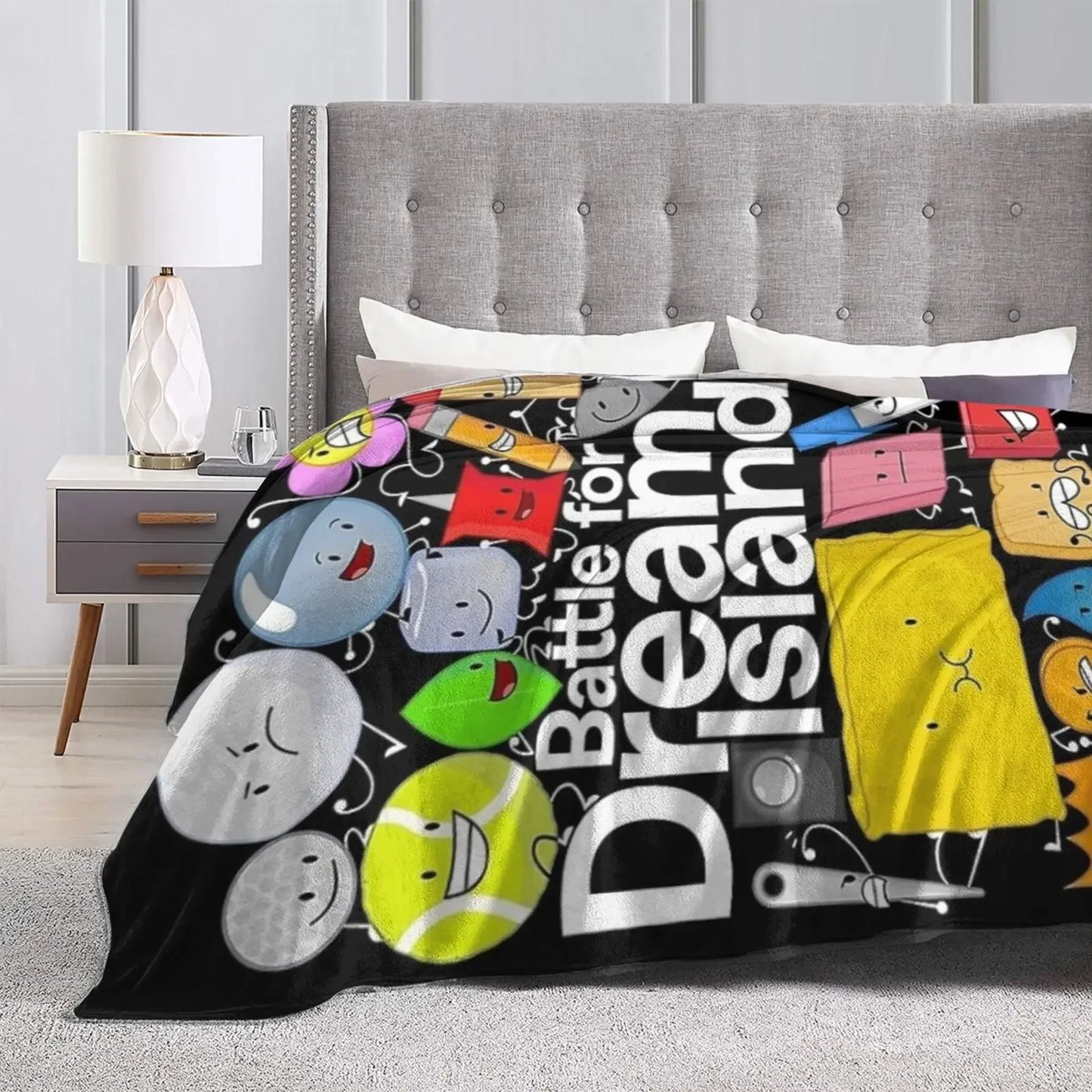 Funny BFDI Ultra-Soft Flannel Blanket For Couch Sofa, Anime Characters Lightweight Throw Blanket For Living Room,All Seasons
