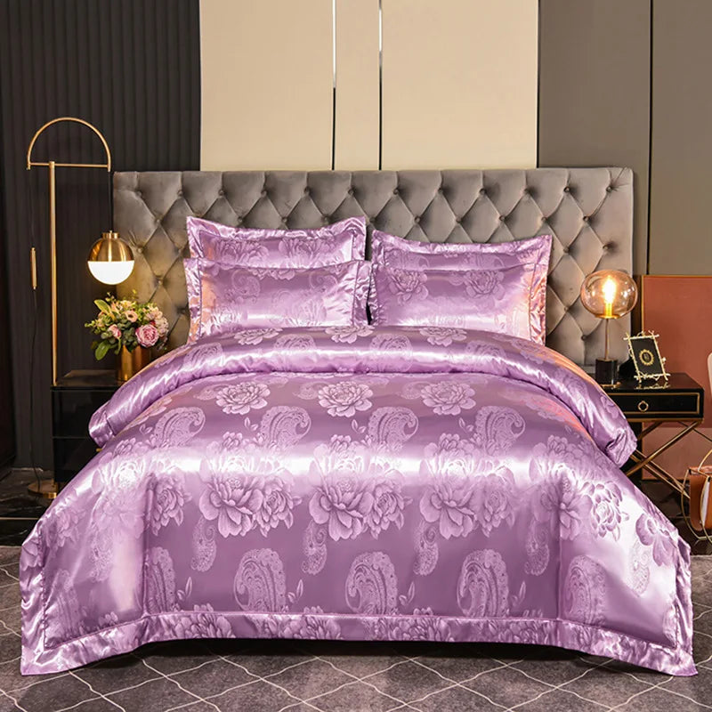 Luxury Satin Jacquard 4-Piece Bedding Set