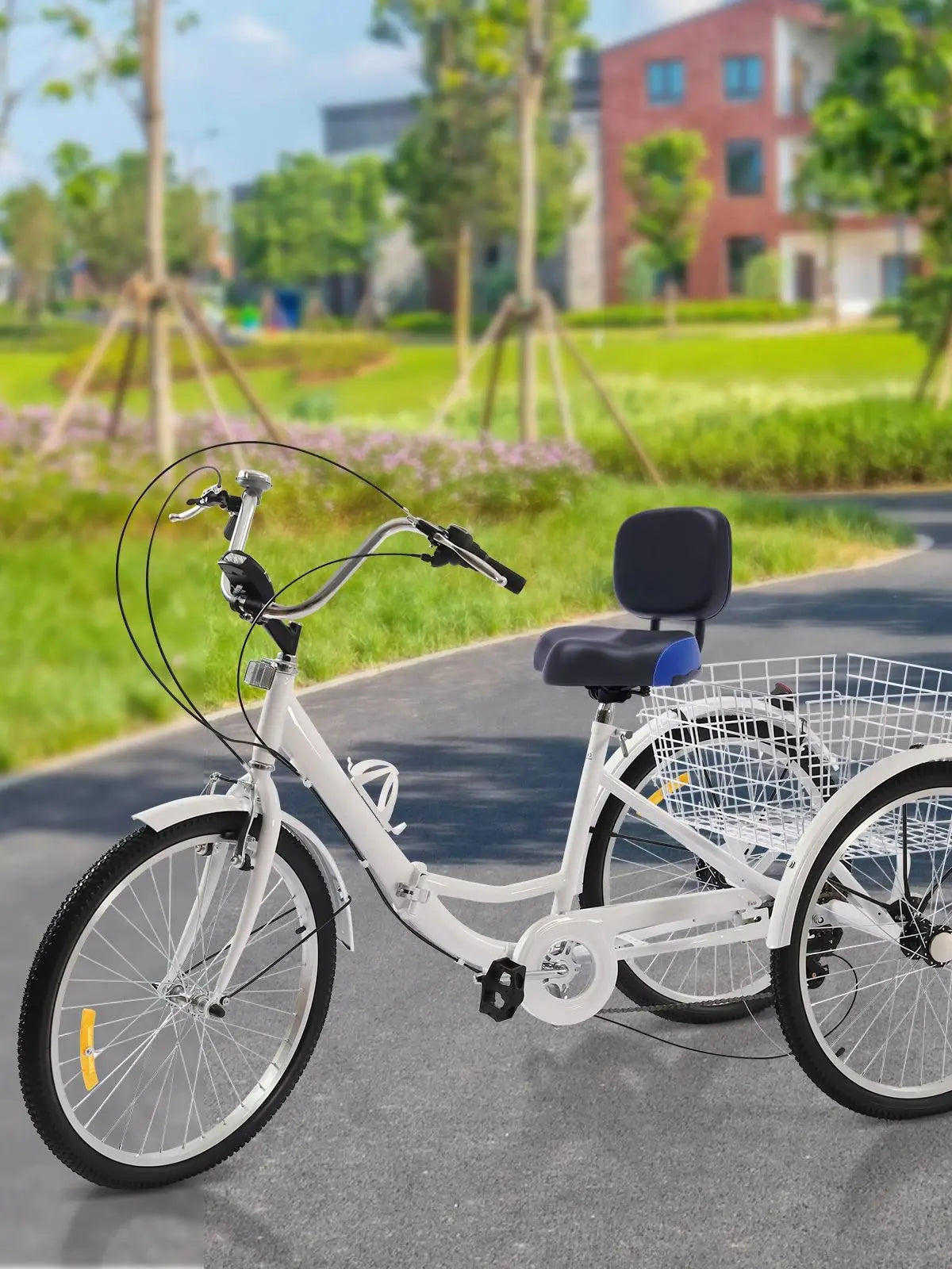 Black Wide Comfort leather Tricycle Bike Seat with Backrest Bicycle Saddle Seat Pad Mountain Bike Seat Cushion