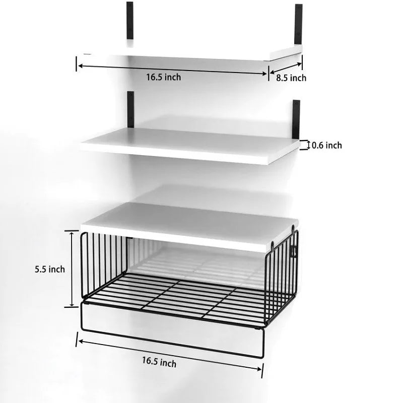 Wall Mounted Floating Shelves Triple Tier Wood Bathroom