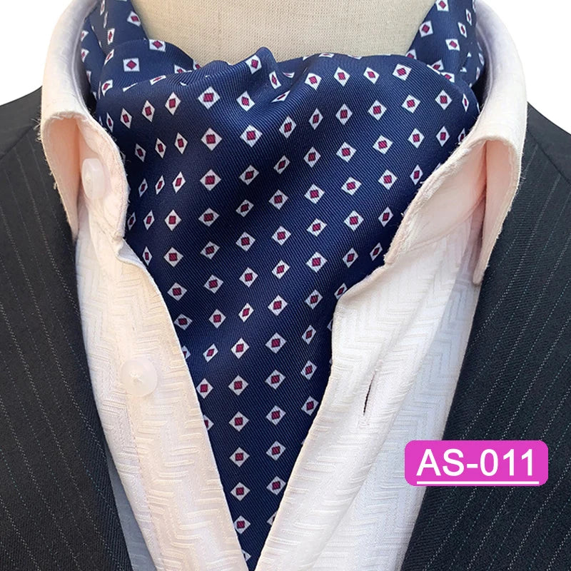 Luxury Men’s Ascot Tie & Pocket Square Set for Weddings, Business & Formal Wear