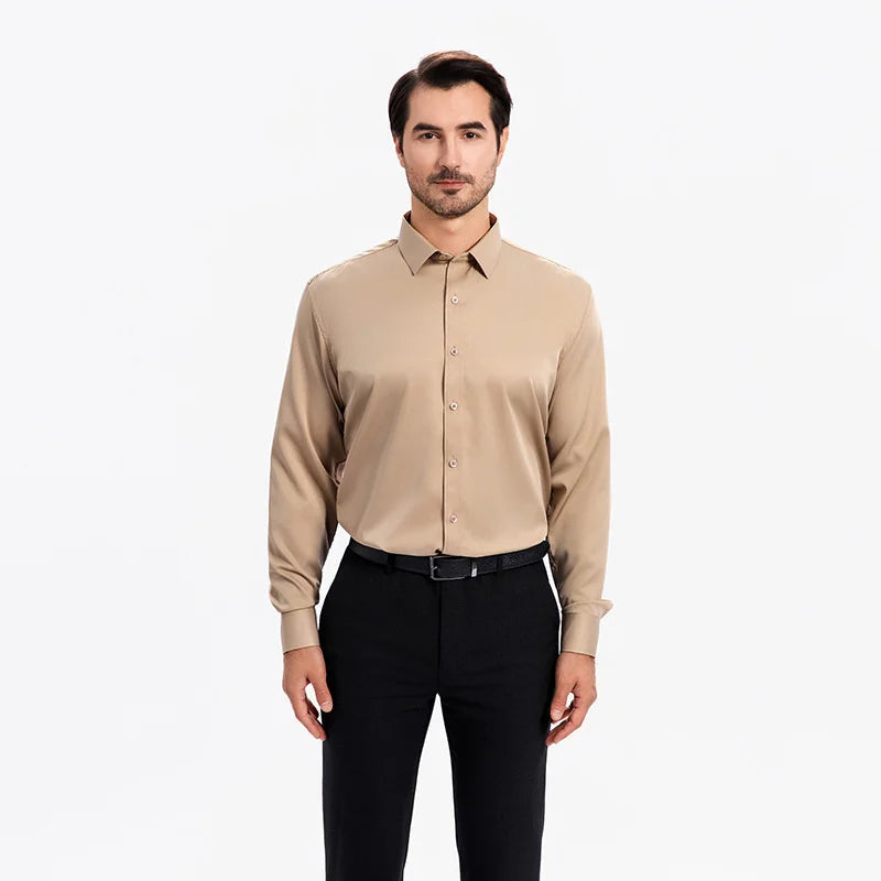 Men’s Stretch Long Sleeve Business Shirt. Comfortable Professional Button-Up