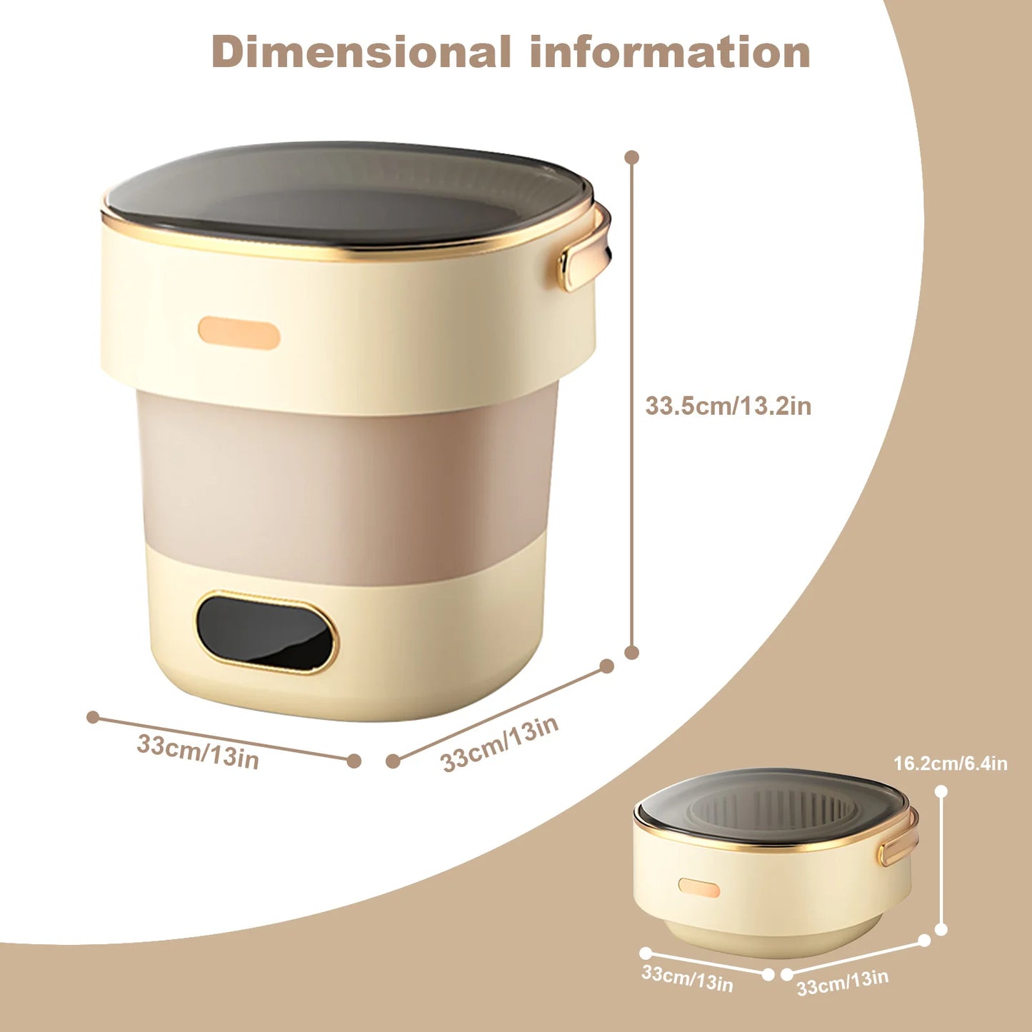 13L Portable Folding Washing Machine with Spin Dryer . Compact Mini Washer for Travel, Dorms & Apartments