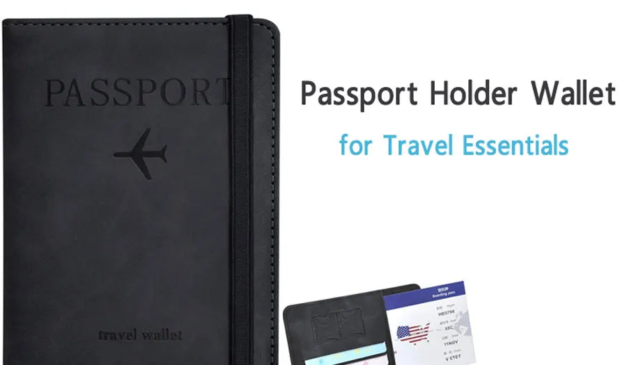 RFID Blocking Passport Holder Travel Wallet | Passport Cover with Card Slots | Travel Document Organizer | Slim Passport Case