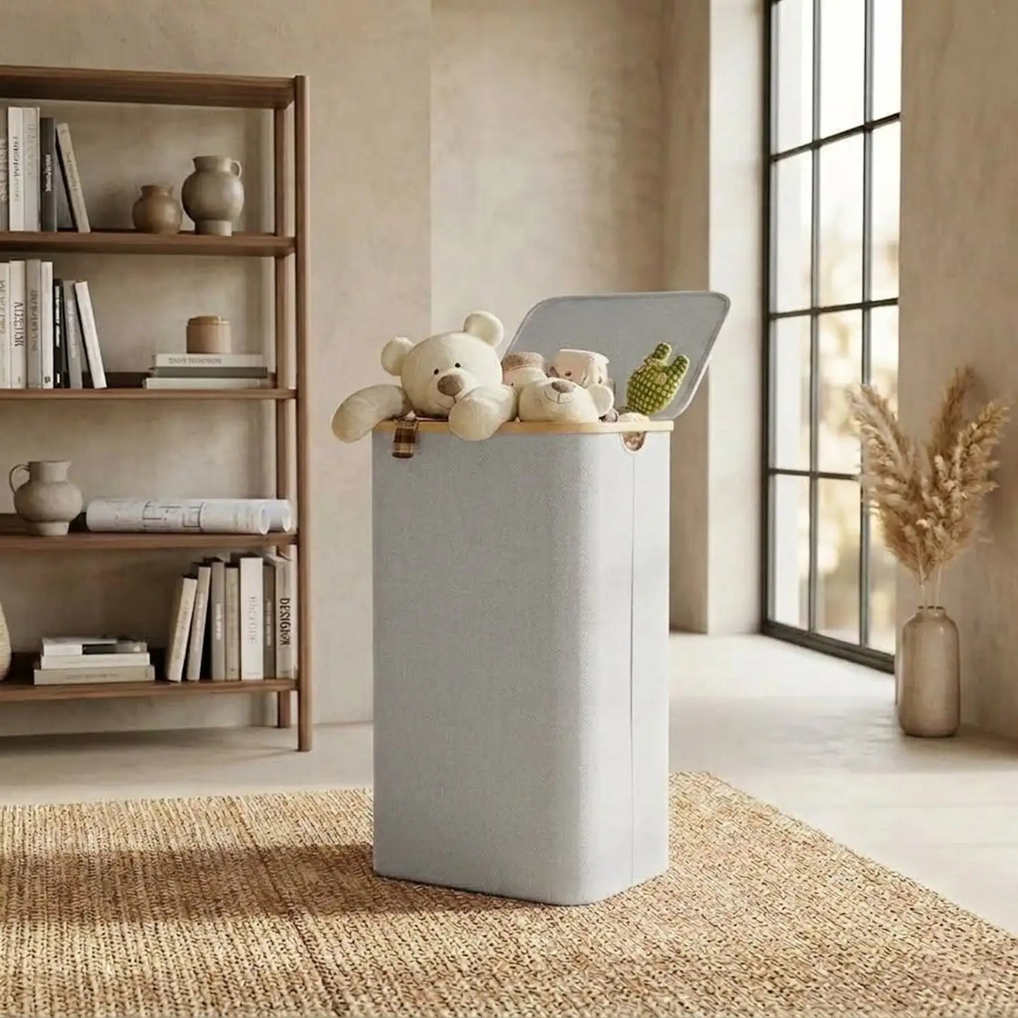 110L Large Capacity Laundry Hamper with Lid & Handles.  Collapsible Oxford Fabric Basket