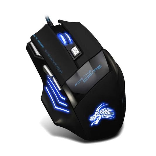 SB Wired Gaming Mouse  7 Button Ergonomic LED Backlit Mouse with 5500 DPI Precision
