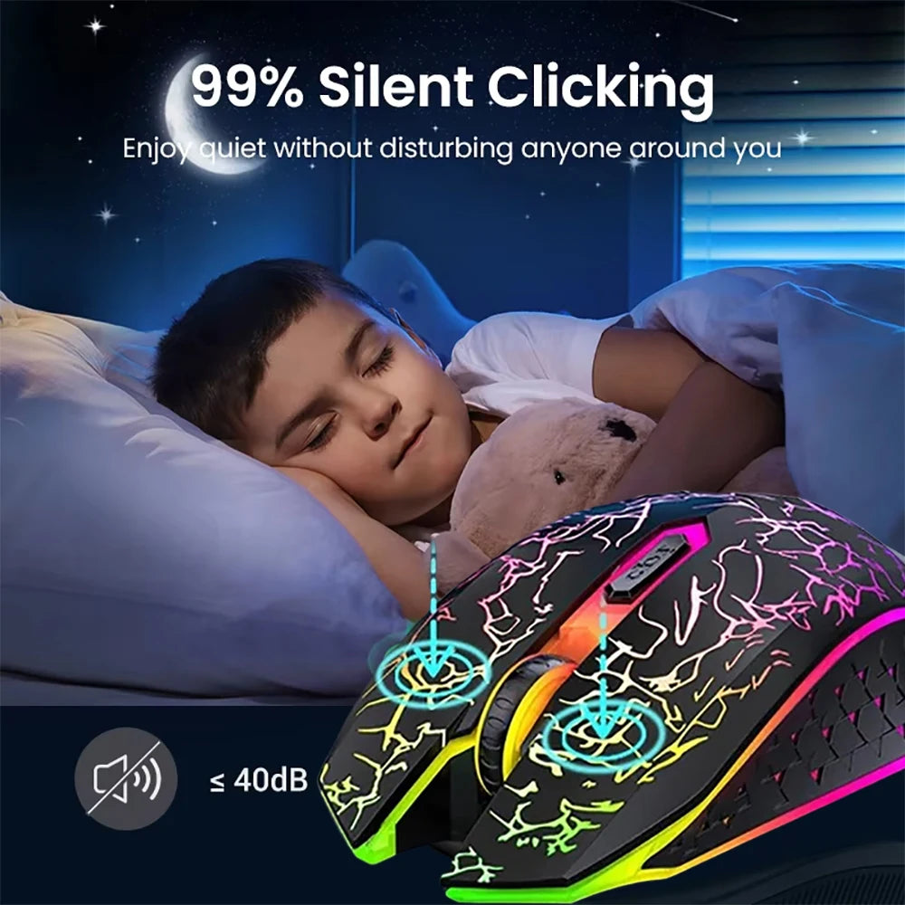 RGB Bluetooth Wireless Gaming Mouse . Rechargeable Ergonomic LED Mouse for PC, Laptop & Gaming