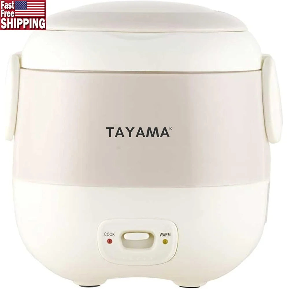Portable Mini Rice Cooker 1.5 Cup Electric Nonstick Cooking Pot with Keep Warm Function Compact Design Easy Storage