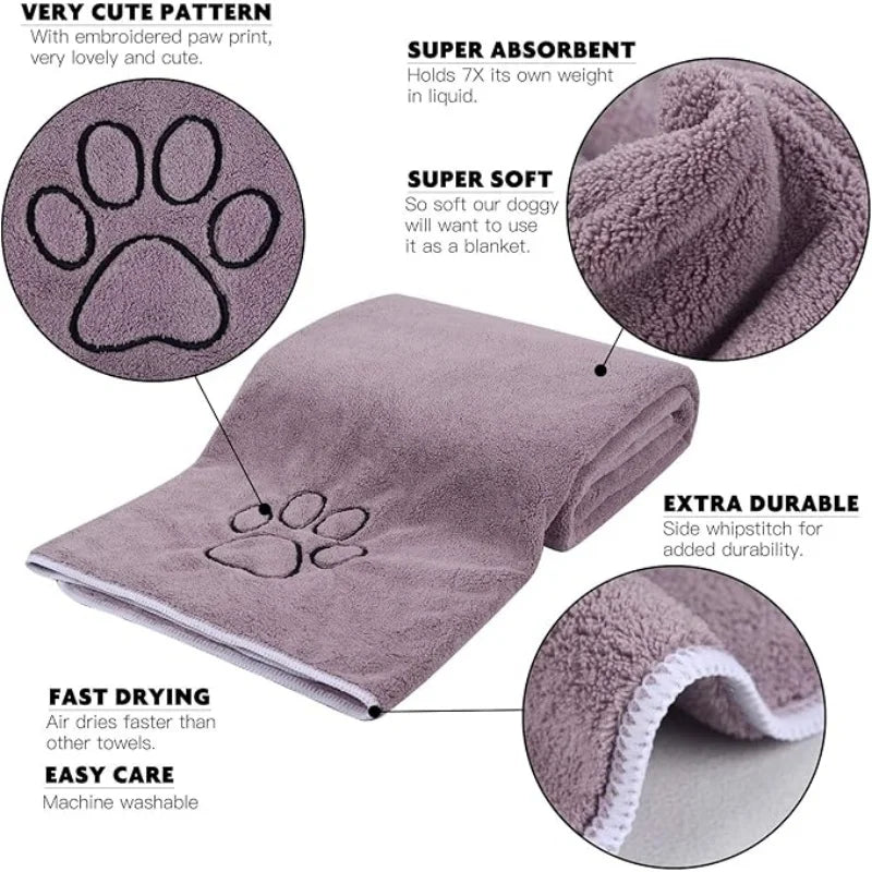 Ultra Absorbent Microfiber Pet Drying Towel for Dogs and Cats