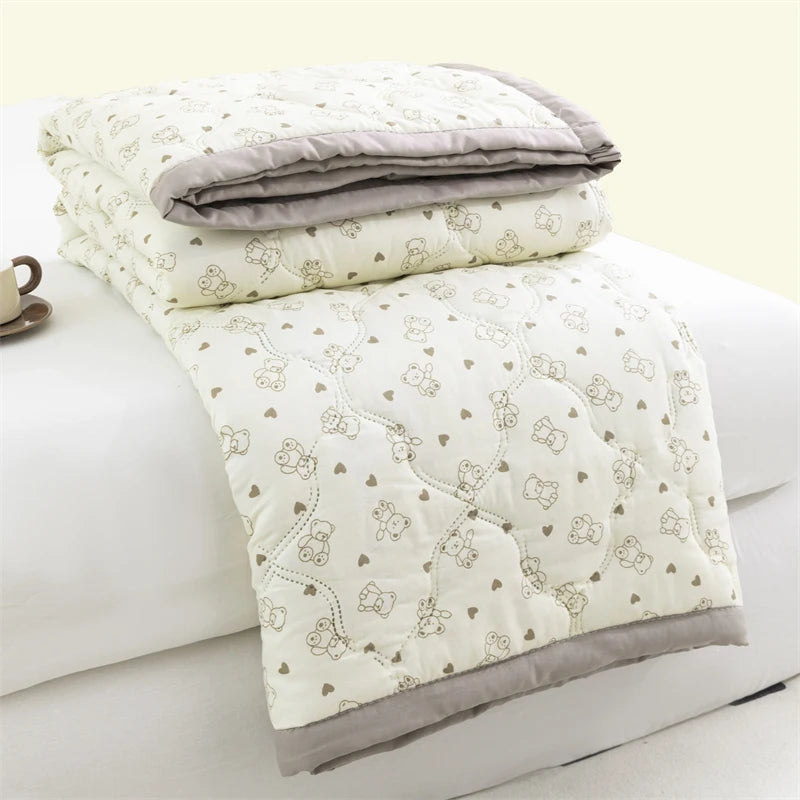 Floral Style Duvet Summer Thin Quilt Skin-friendly Bedspread Air Conditioning Blanket edredones Adults Kids Room Comforter Quilt