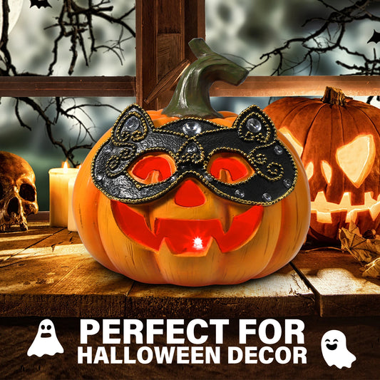 Halloween Cat Pumpkin Color-Changing LED Night Light – Jack-O’-Lantern Table Lamp for Spooky Fall Home Décor
