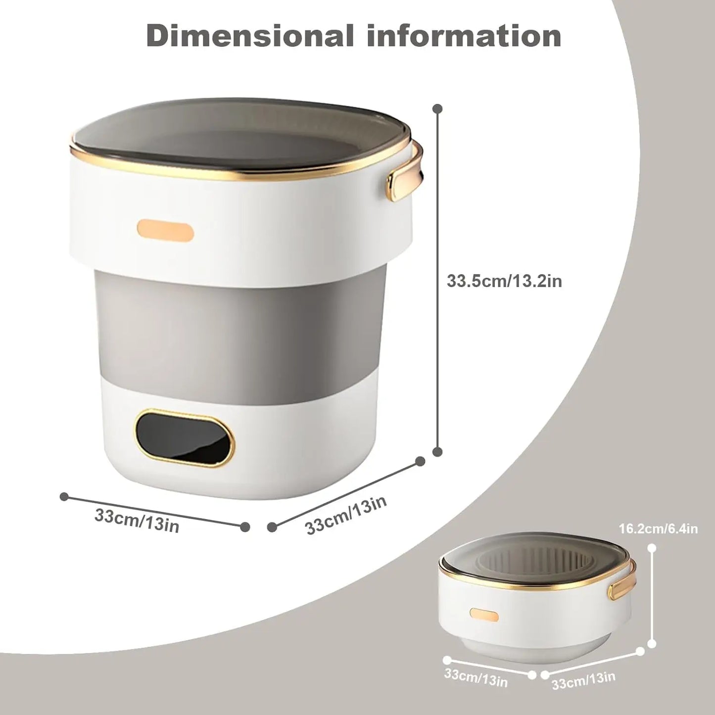 13L Foldable Portable Washing Machine.Mini Washer for Socks, Underwear & Small Laundry