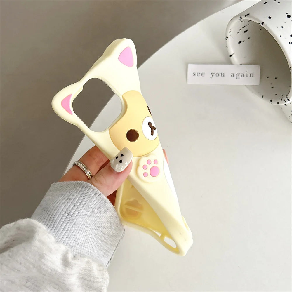 Cute Rilakkuma Bear Phone Case for iPhone Samsung