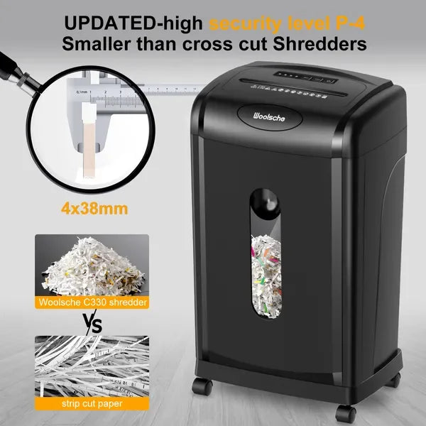 Executive 18 Sheet Cross-Cut Paper Shredder  P-4 High Security Heavy Duty Office Shredder
