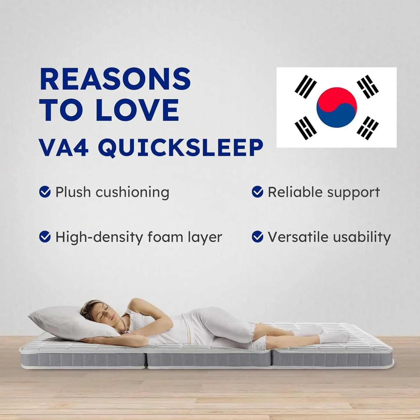Cube Mattress 5 Inch Premium Folding Bed Floor Mattress Bestsleep in A Box Trifold Two-Sided Foldable Plush Top Firm Bottom Edge