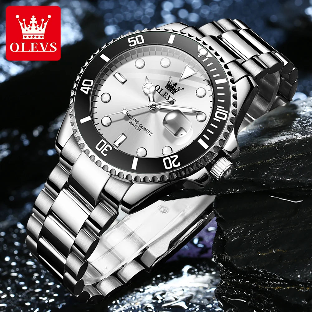 Men’s Luxury Quartz Sports Watch . Stainless Steel Diving-Style Design