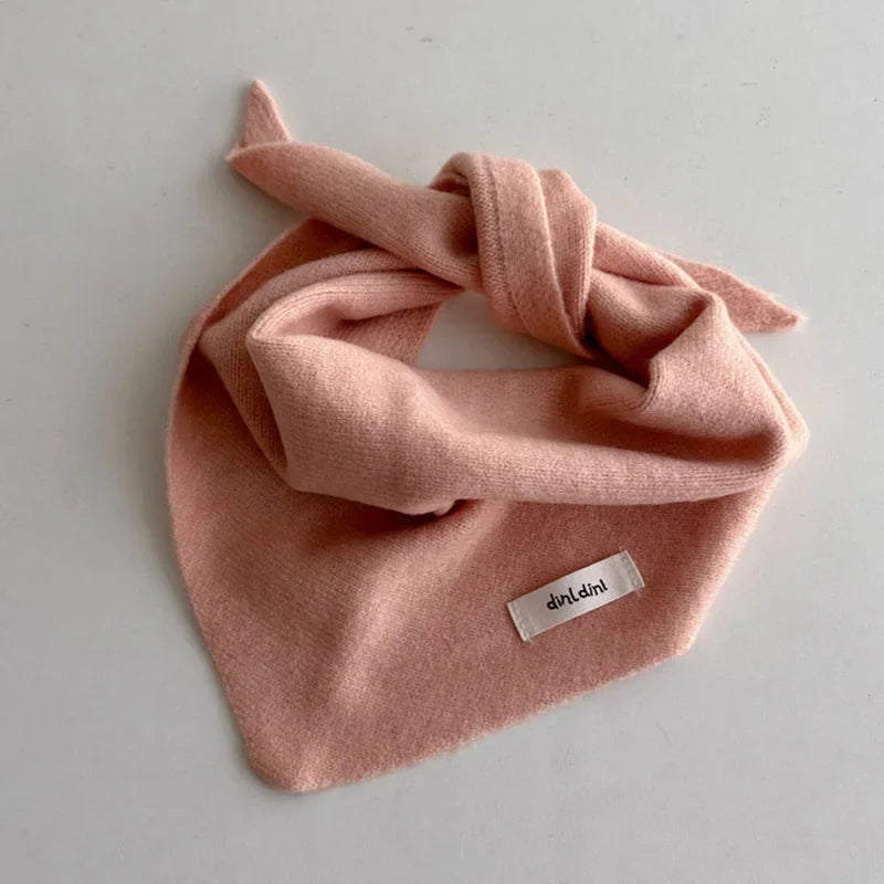 Winter Children's Triangle Scarf Wool Solid Scarf Baby Girls Soft Shawl Kids Collar Warm Neckerchief Boys Drool Saliva Towels