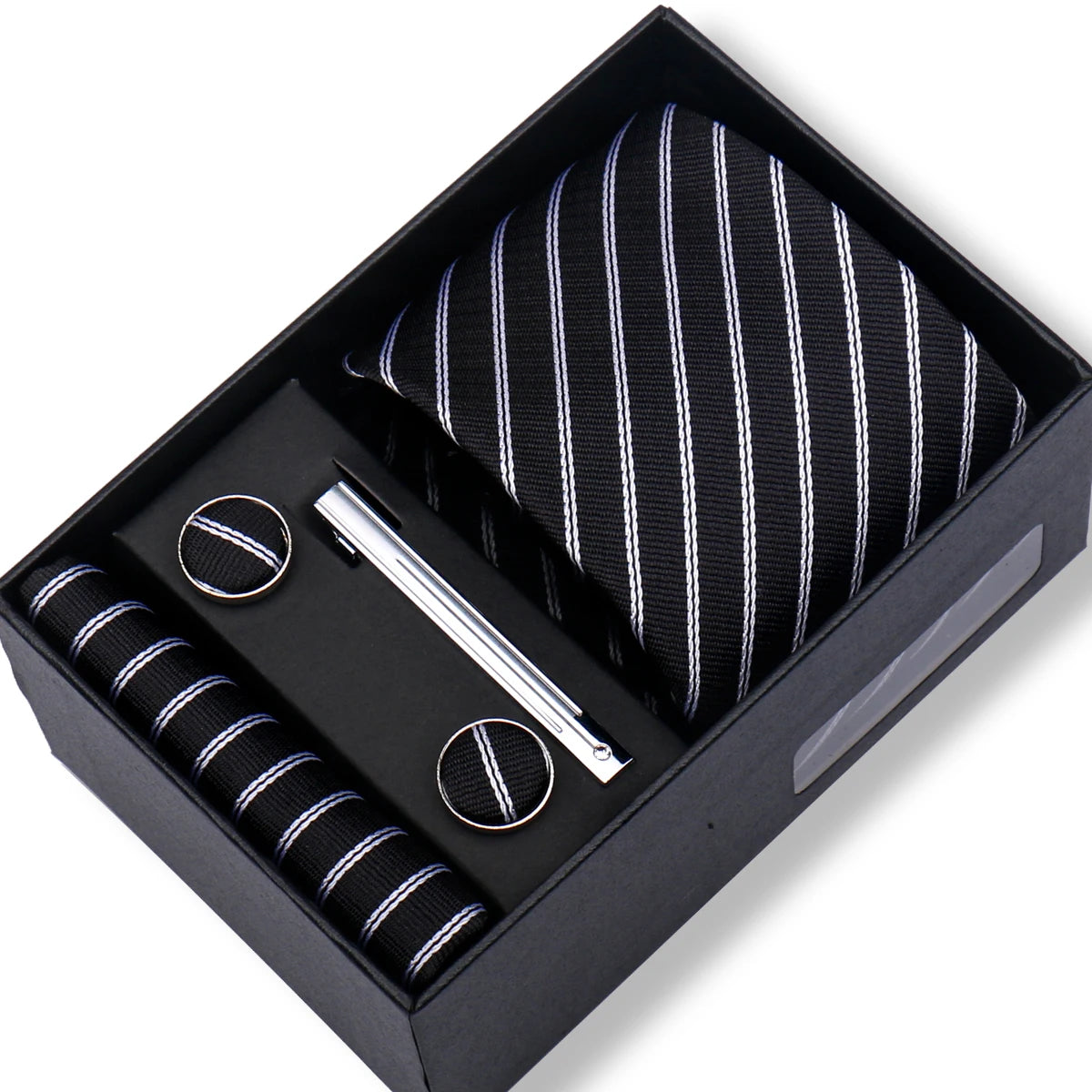 Tie Men With Box Top Quality Business Ties Hanky Cufflink Set Clips Green Necktie Corbatas For Men Wedding In Gift Box Gravatas