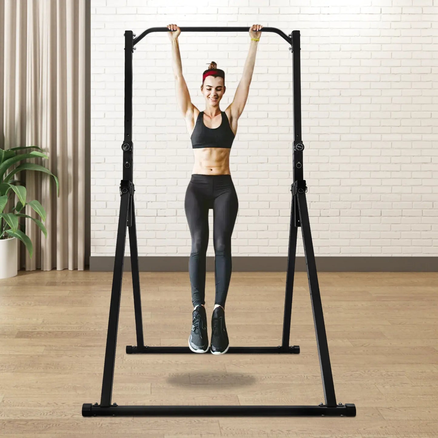 Adjustable Pull-Up Station.Heavy-Duty Home Strength Training Tower