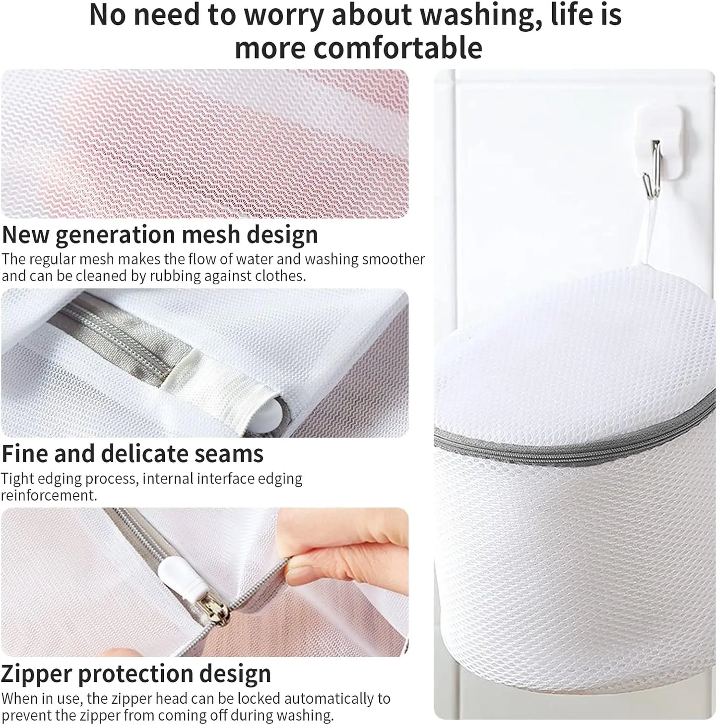 Reusable Mesh Laundry Bags for Delicate Clothes, Lingerie, Sweaters & Machine Washing