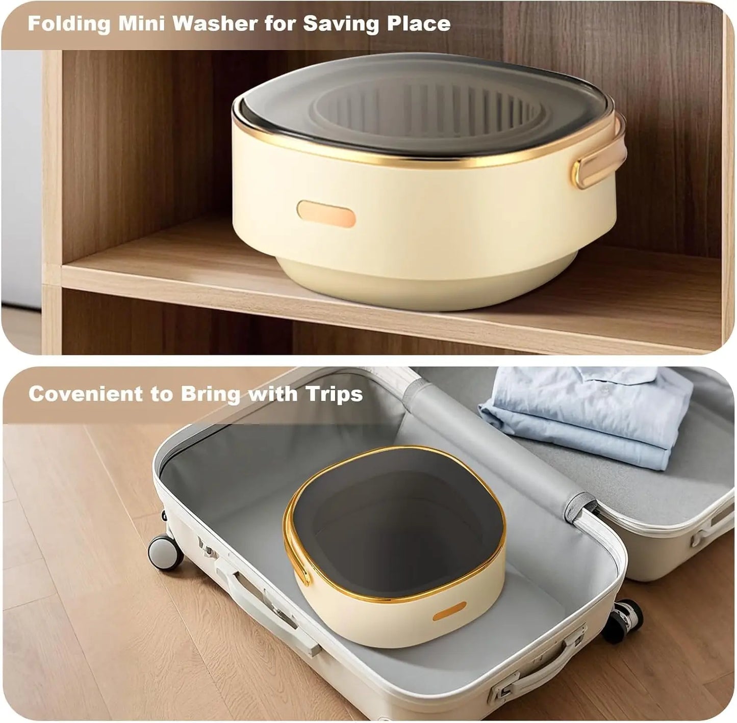 13L Portable Folding Washing Machine for Underwear, Socks, Baby Clothes & Travel Laundry