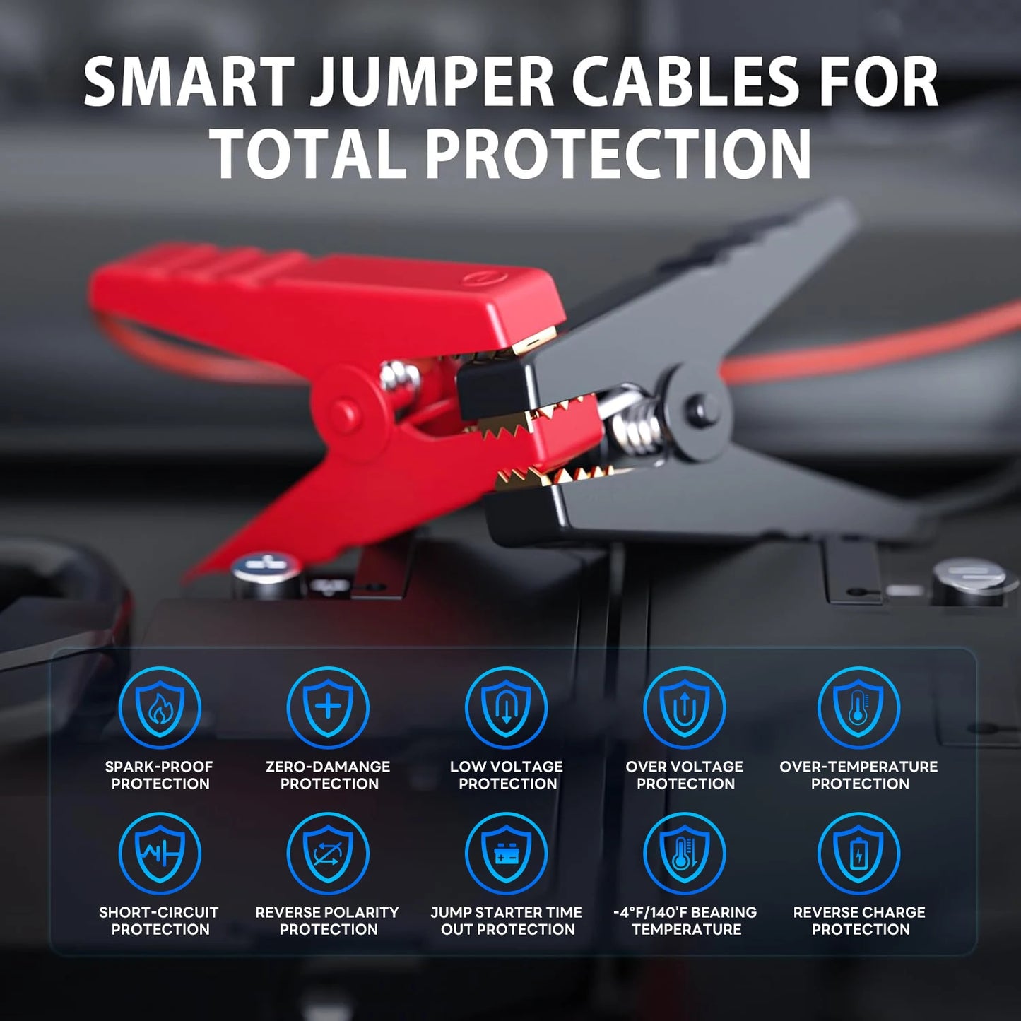 7000A Portable Car Jump Starter with Air Compressor | Battery Booster Pack | Digital Tire Inflator | Power Bank & LED Emergency Light